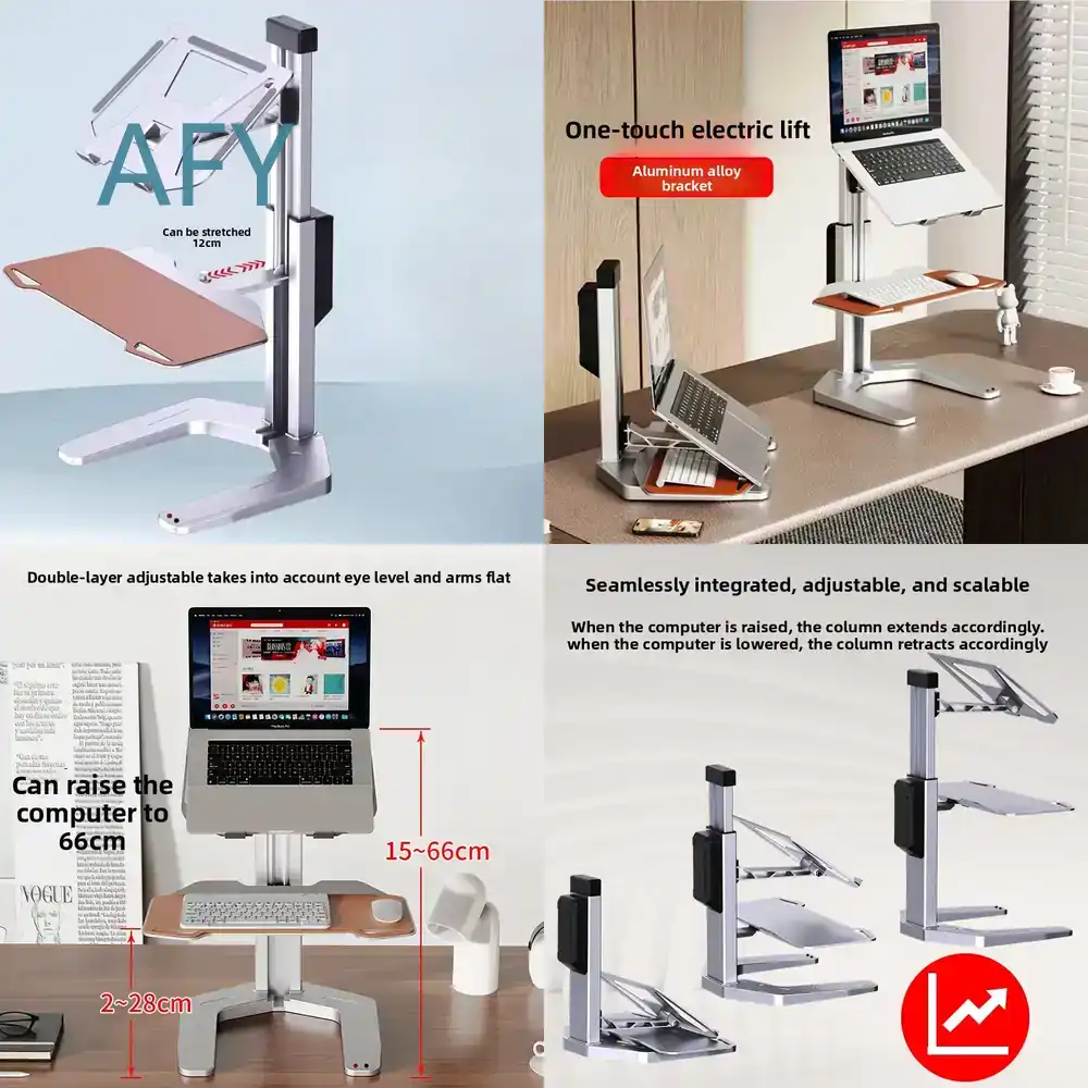 Laptop Stand Bamboo - Электрический регулируемый по высоте конвертер для