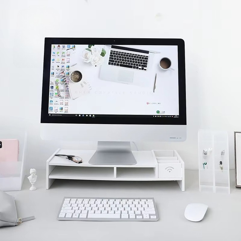 Laptop Stand Bamboo - Компактная двухуровневая бамбуковая подставка для ноутбука