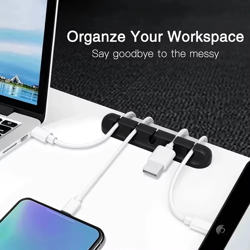 Силиконовый органайзер-фиксато – обзор и цена Desk Cable Clip