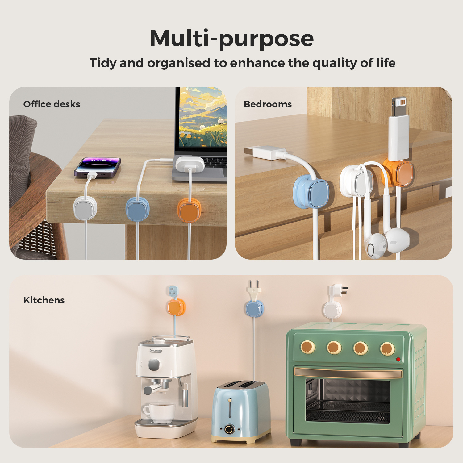 Клейкий органайзер для кабеля  – обзор и цена Desk Cable Clip